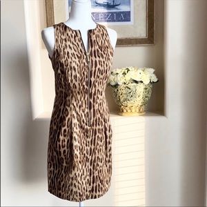 Michael kors leopard zipper front sheath Dress